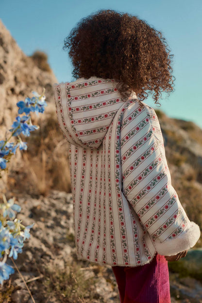 [Louise Misha] Reversible Coat Felvet - Cream Flower Beds