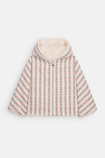 [Louise Misha] Reversible Coat Felvet - Cream Flower Beds