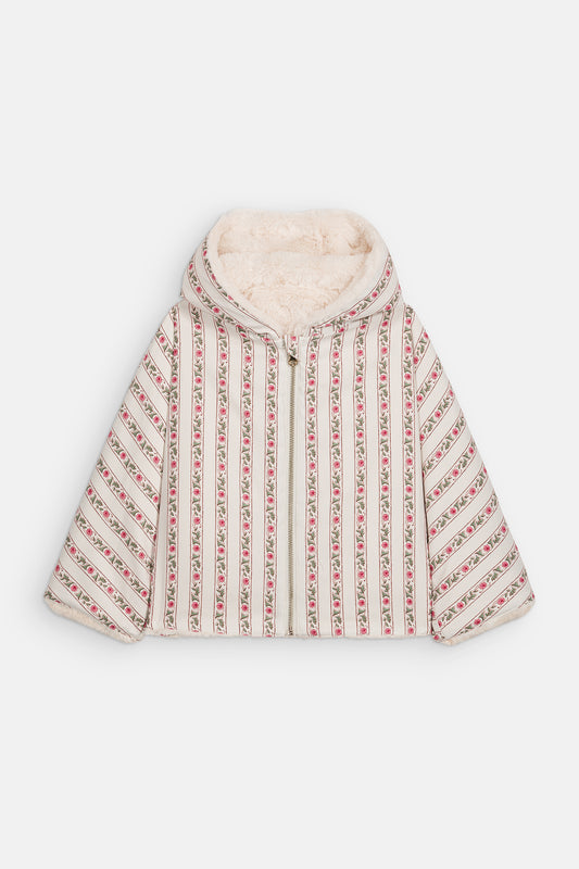 [Louise Misha] Reversible Coat Felvet - Cream Flower Beds