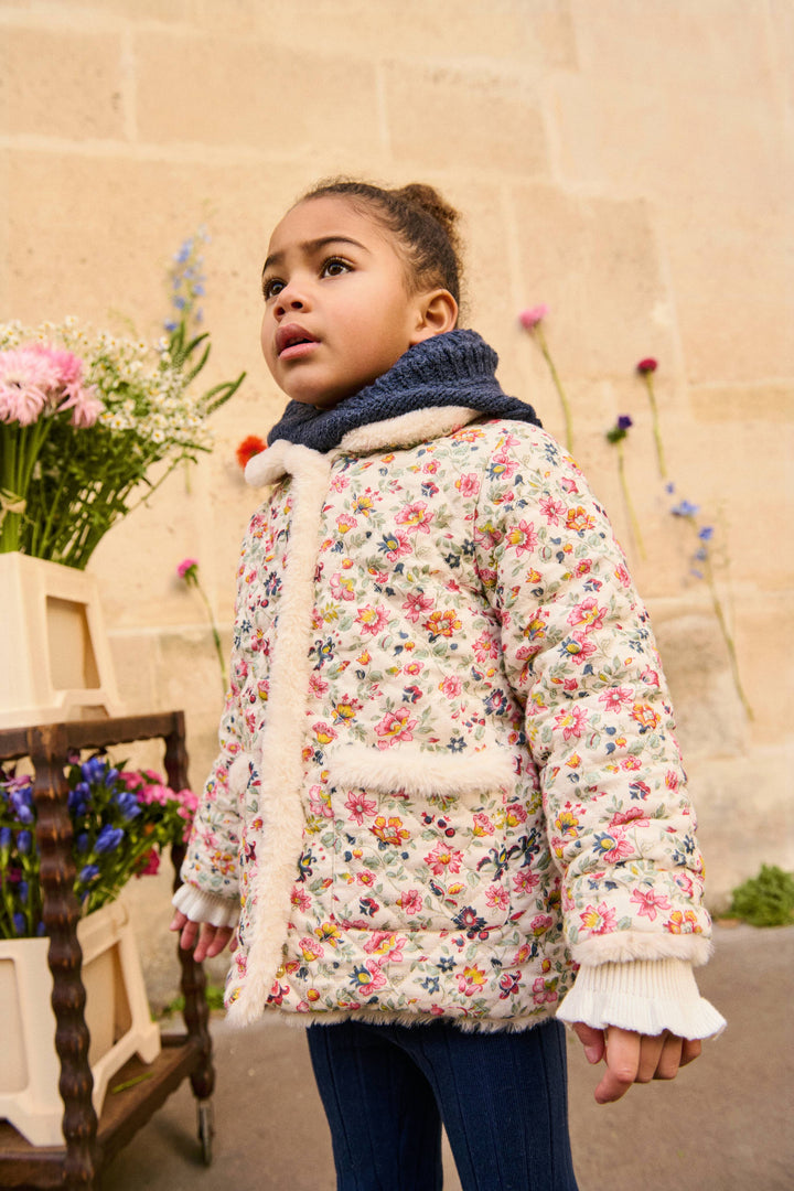 [Louise Misha] Reversible Coat Dalila - Cream Wild Flowers