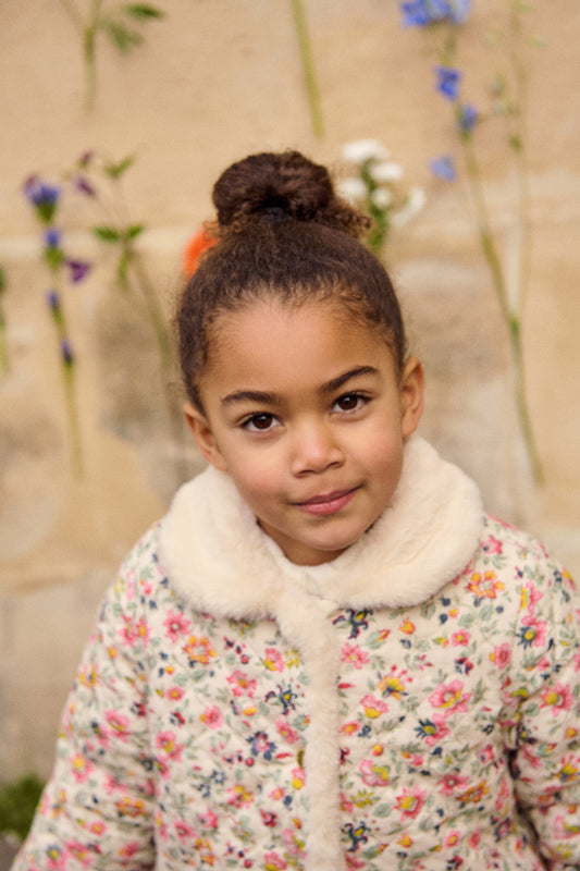 [Louise Misha] Reversible Coat Dalila - Cream Wild Flowers