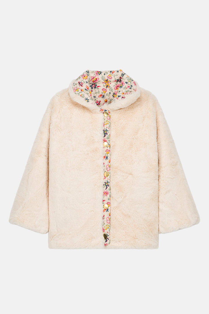 [Louise Misha] Reversible Coat Dalila - Cream Wild Flowers
