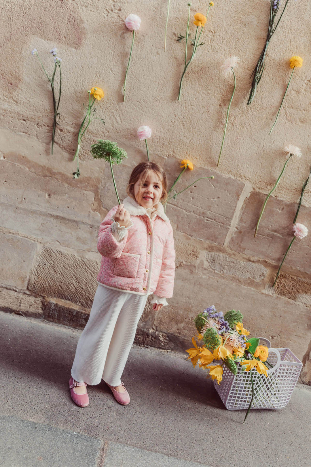 [Louise Misha] Reversible Coat Jasmina - Pink Mountain Avens