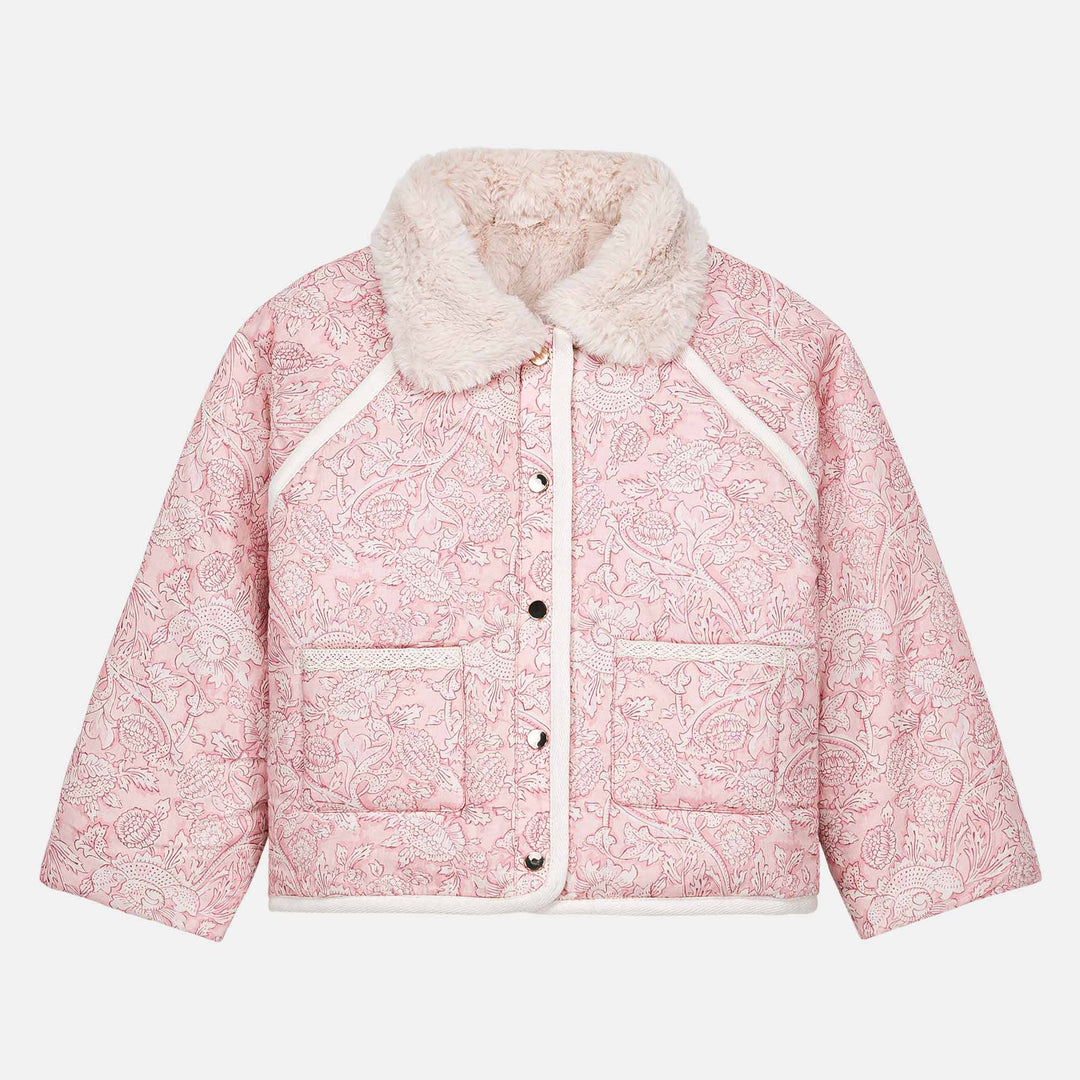[Louise Misha] Reversible Coat Jasmina - Pink Mountain Avens
