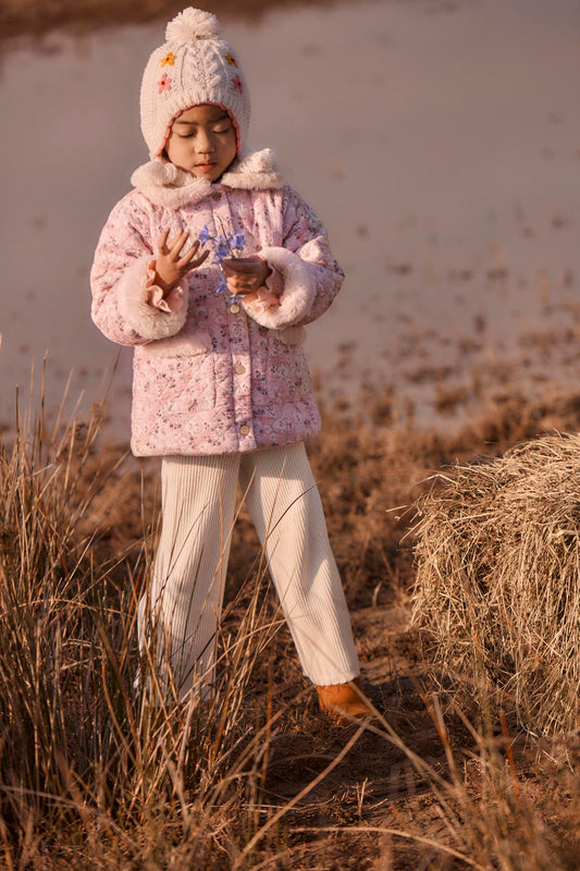 [Louise Misha]Reversible Coat Dalila - Pink Linden Blossom