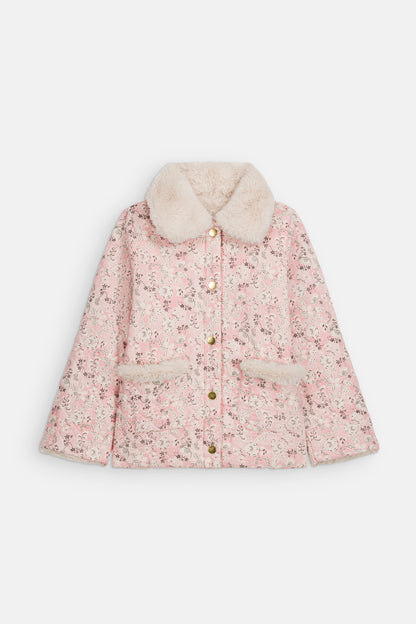 [Louise Misha]Reversible Coat Dalila - Pink Linden Blossom