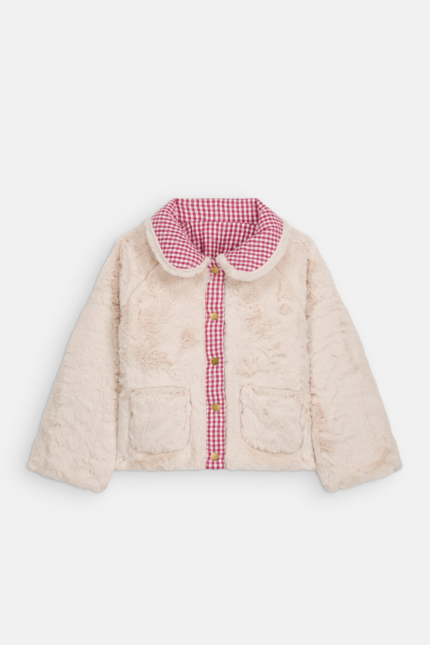 [Louise Misha]Reversible Coat Jasmina - Raspberry Checks