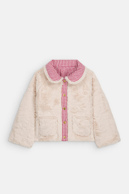 [Louise Misha]Reversible Coat Jasmina - Raspberry Checks