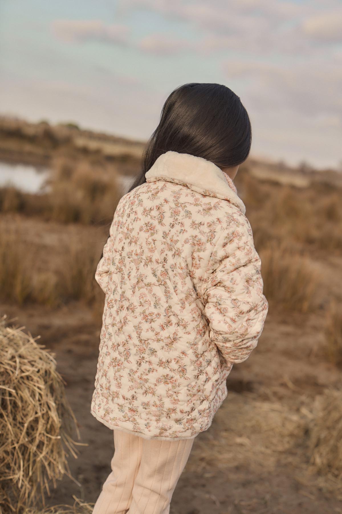 [Louise Misha]Reversible Coat Dalila - Cream Carnation Vale
