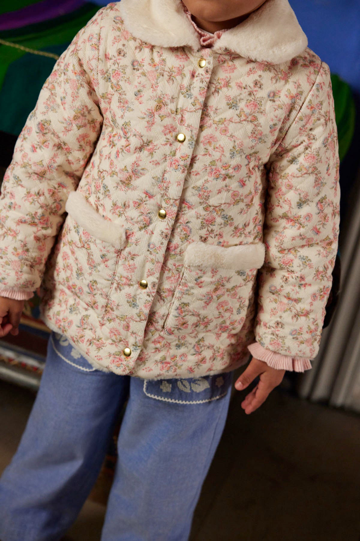 [Louise Misha]Reversible Coat Dalila - Cream Carnation Vale