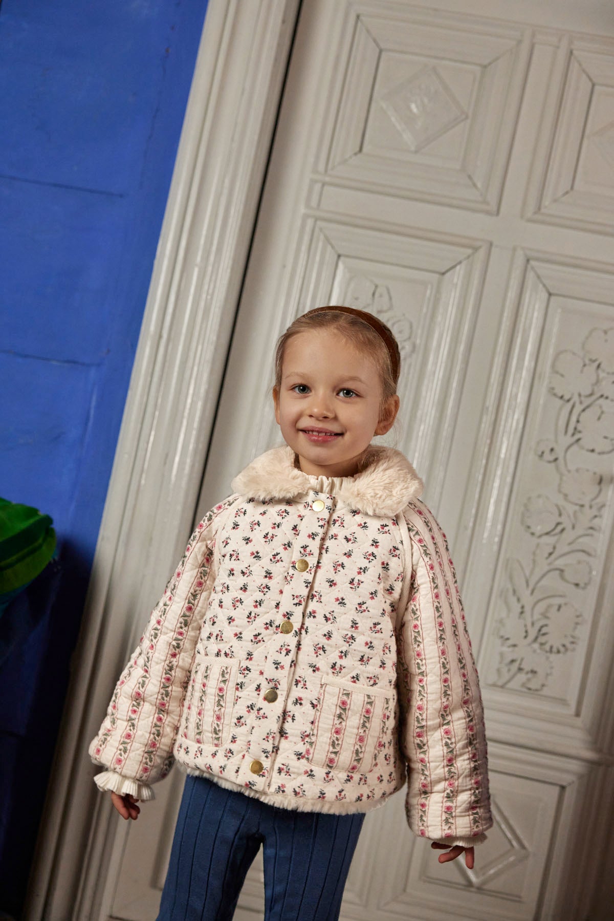 [Louise Misha]Reversible Coat Jasmina - Cream Pink Sorrel