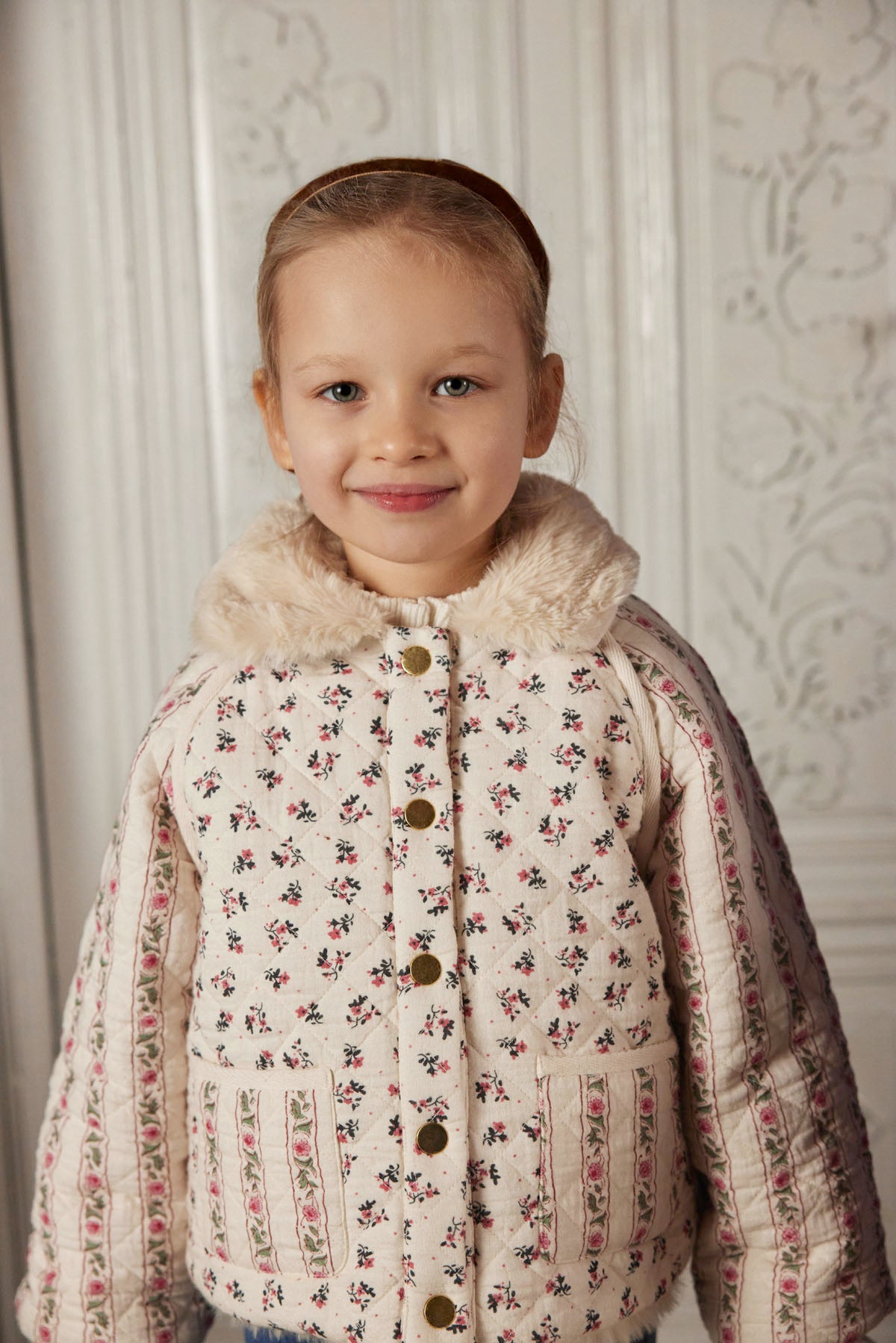 [Louise Misha]Reversible Coat Jasmina - Cream Pink Sorrel