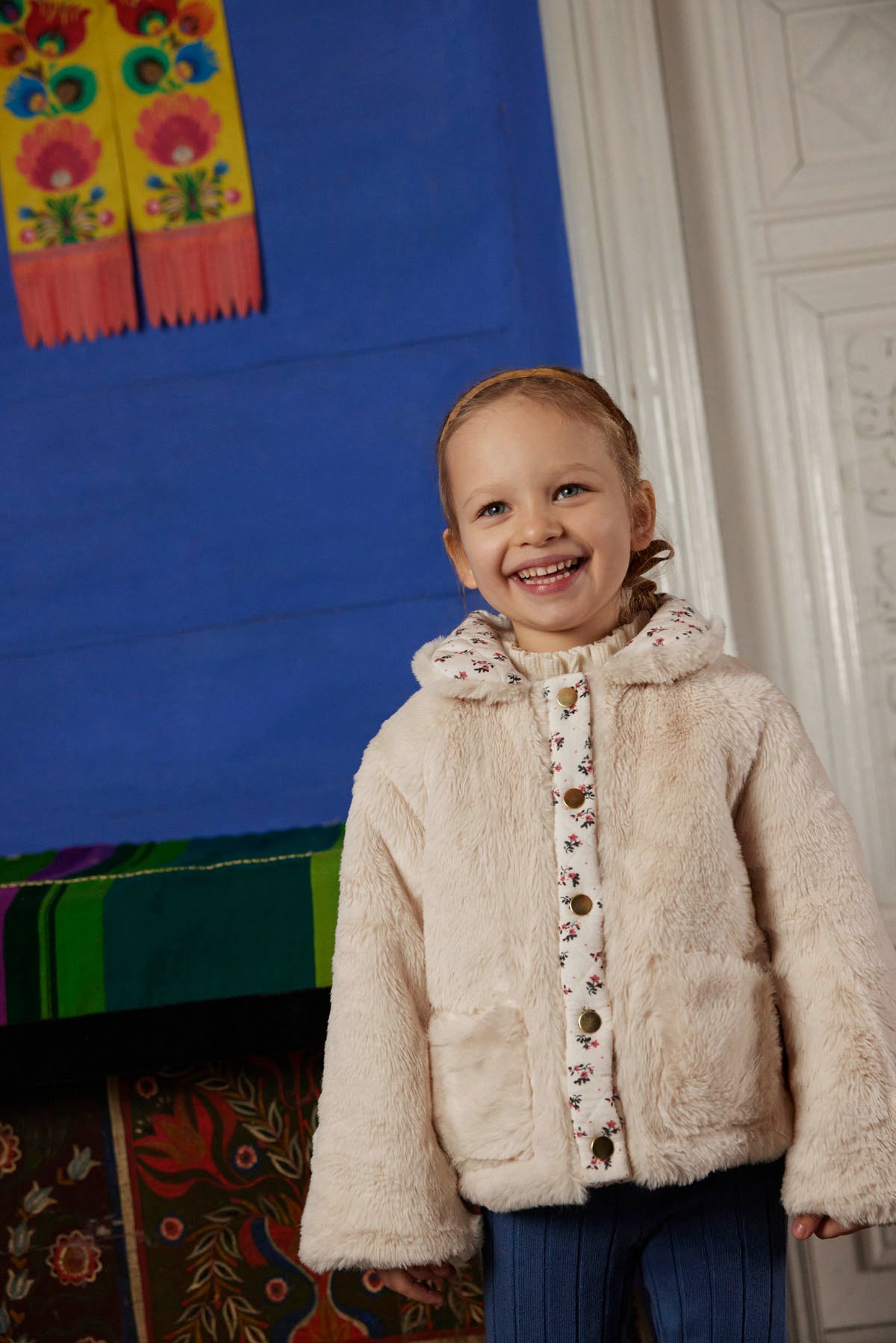 [Louise Misha]Reversible Coat Jasmina - Cream Pink Sorrel