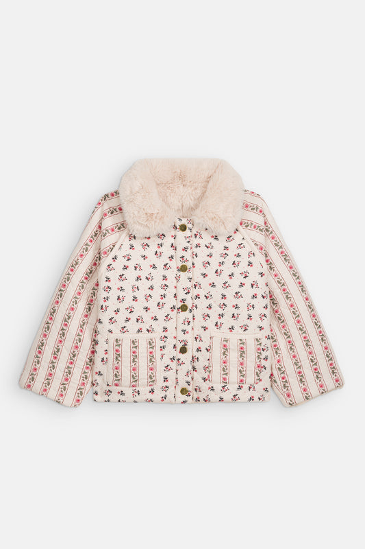 [Louise Misha]Reversible Coat Jasmina - Cream Pink Sorrel