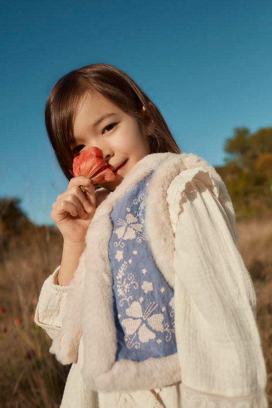 [Louise Misha]Sleeveless Jacket Librana - Light Blue