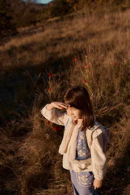 [Louise Misha]Sleeveless Jacket Librana - Light Blue