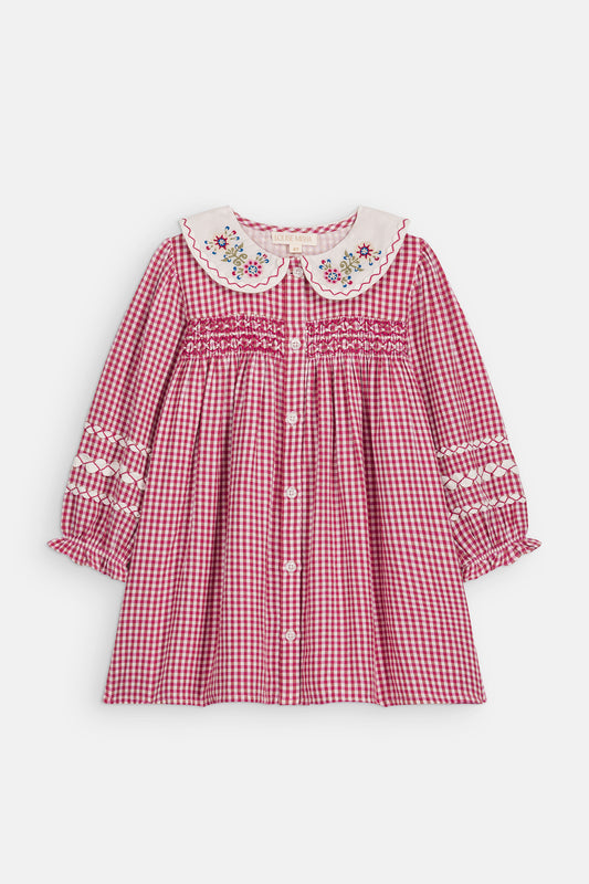 [Louise Misha] Dress Delina - Raspberry Checks