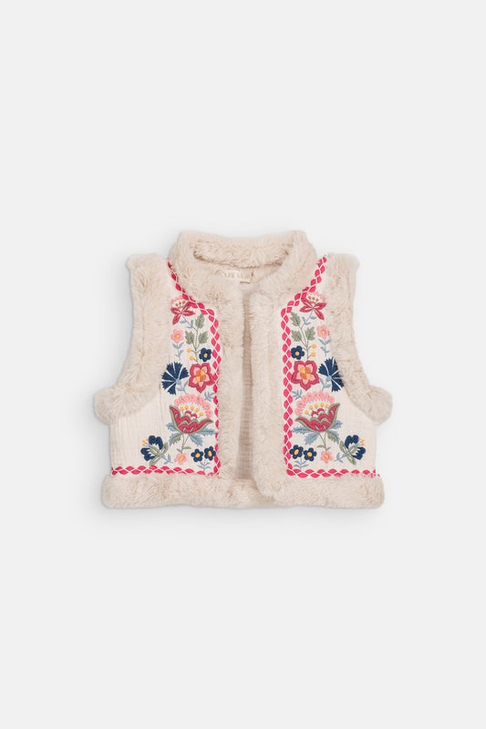 [Louise Misha]Sleeveless Jacket Librana - Cream