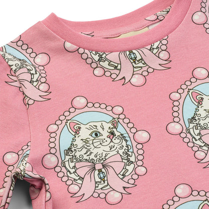 [Smafolk] Elstar Long Sleeved Top With Cats - Blush Cream