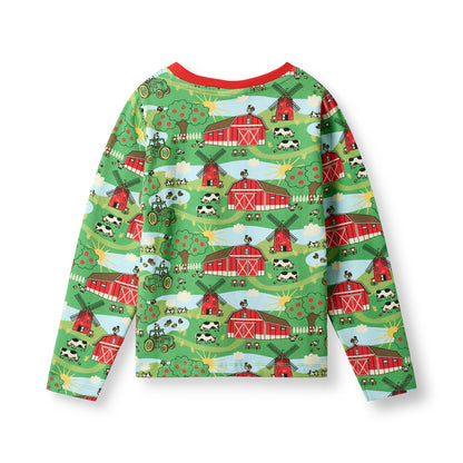 [Smafolk] Gala Long Sleeved Top With Farmstead - Green