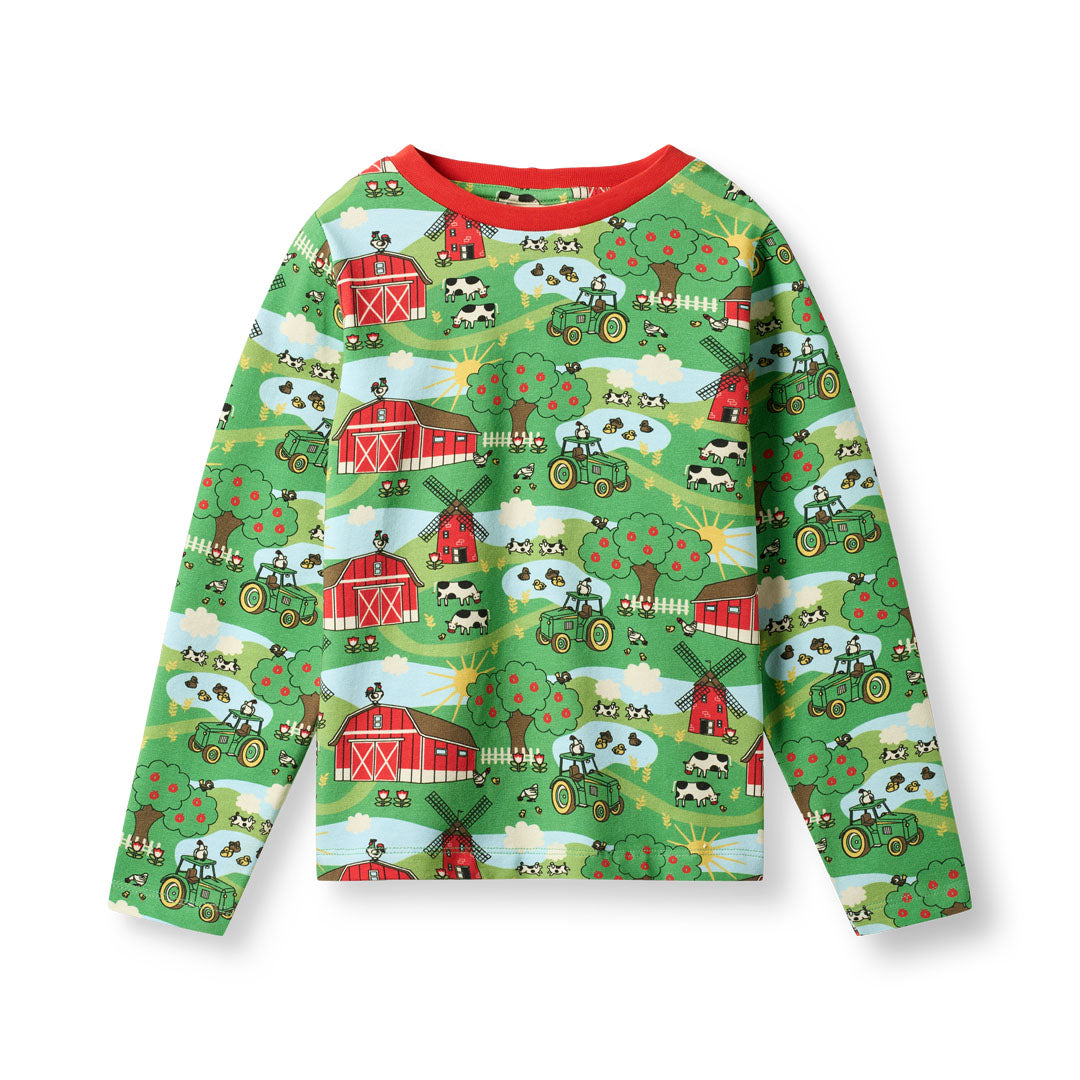 [Smafolk] Gala Long Sleeved Top With Farmstead - Green