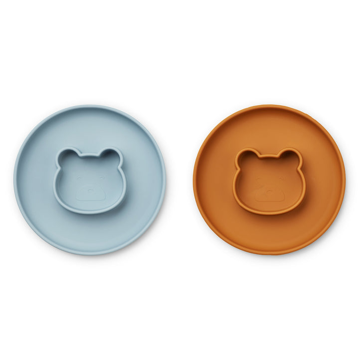 [Liewood] Gordon Plate 2-Pack - Mr Bear Sea Blue / Mustard Mix