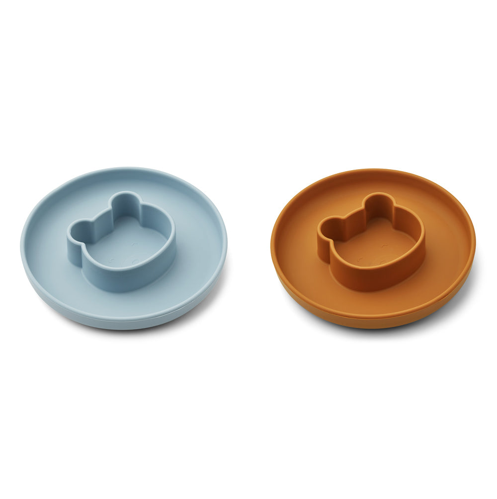[Liewood] Gordon Plate 2-Pack - Mr Bear Sea Blue / Mustard Mix