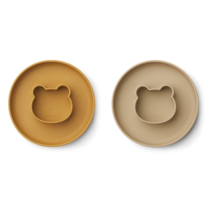 [Liewood] Gordon Plate 2-Pack - Mr Bear Golden Caramel / Oat Mix
