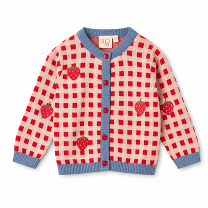 [Floss]Hollie Cardigan - Berry Red Gingham
