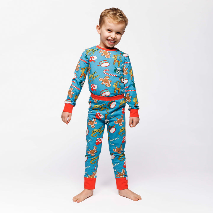 [Smafolk] Jubilee Nightwear Set With Apple - Creamy Blue