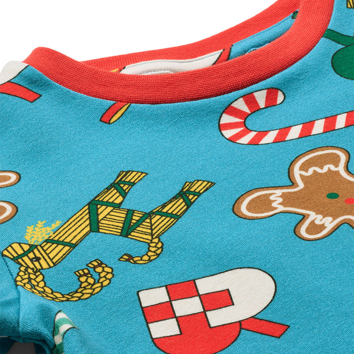[Smafolk] Jubilee Nightwear Set With Apple - Creamy Blue