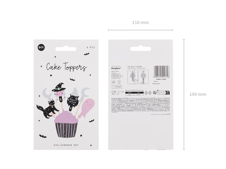 [PartyDeco]Cupcake toppers Halloween, 14 cm, mix