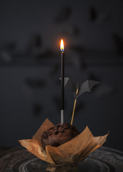 [PartyDeco]Bat Cupcake Decorations, black, 3.6-4.7cm