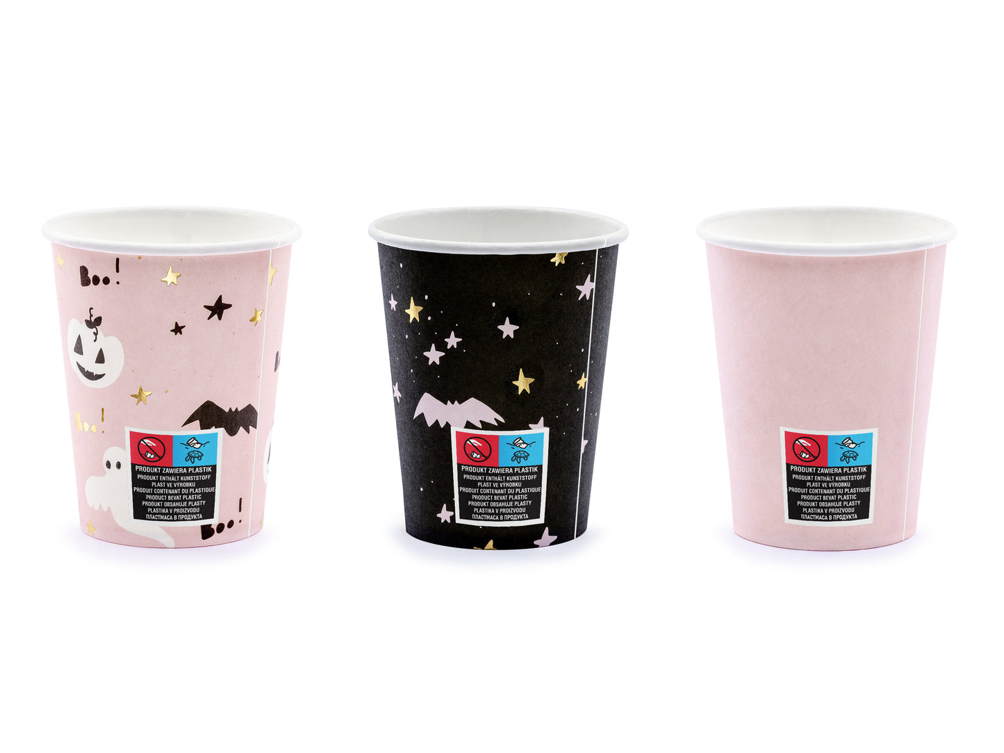 [PartyDeco]Paper Cups Boo!, mix, 220ml