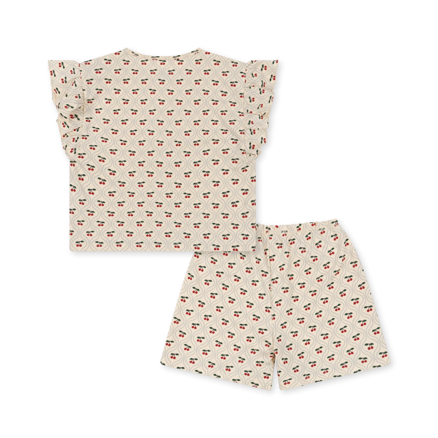 [Konges slojd] Lin Frill Set GOTS - Cherry Motif