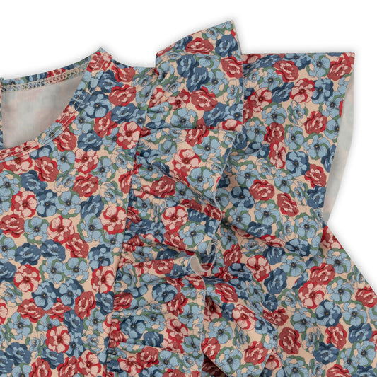 [Konges slojd] Manuca Frill Onesie - Rosie Blue