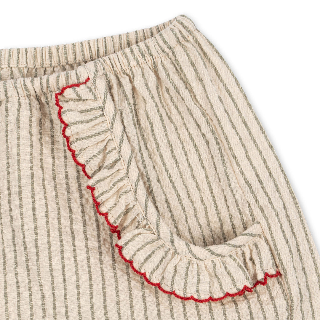 [Konges slojd] Ellie Frill Shorts GOTS - Tea Stripe