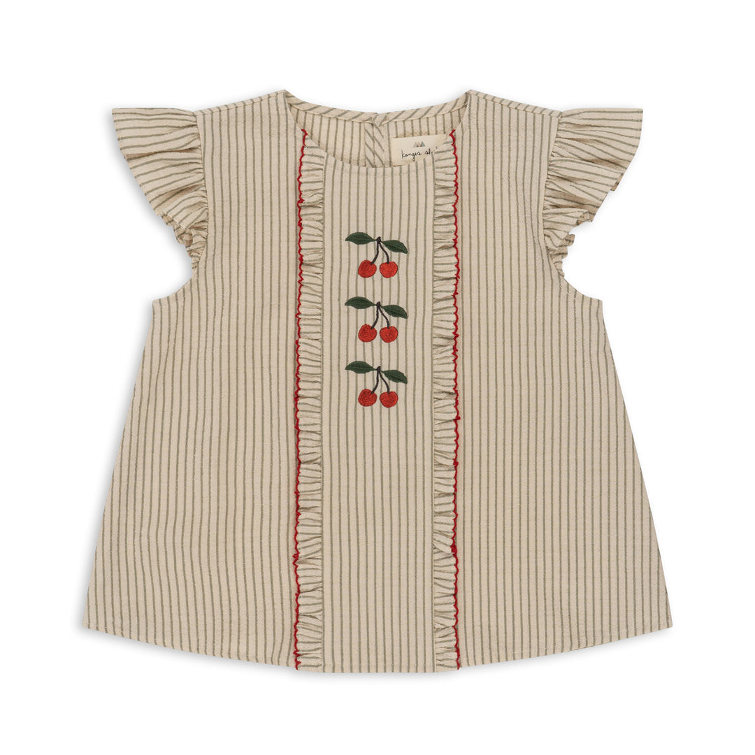 [Konges slojd] Ellie Frill Top GOTS - Tea Stripe