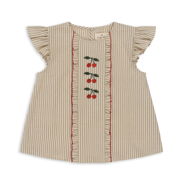 [Konges slojd] Ellie Frill Top GOTS - Tea Stripe