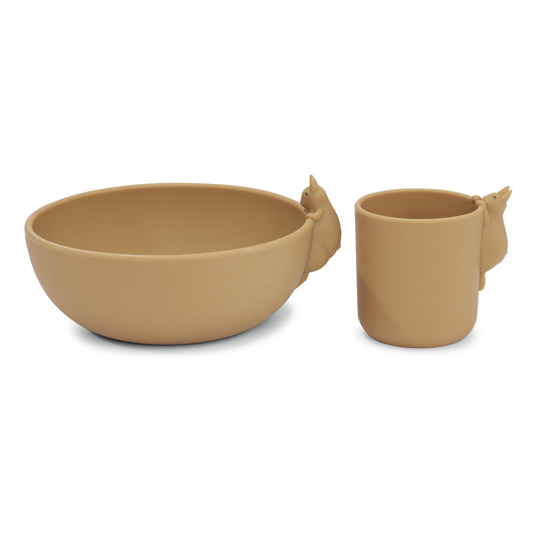 [Konges slojd] Bunny Bowl And Cup Set - Almond