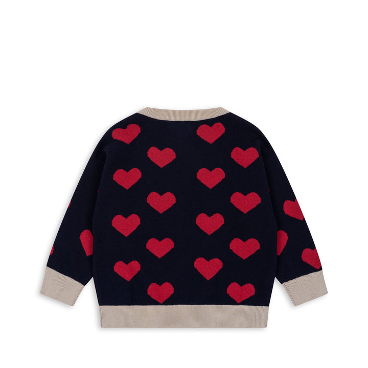 [Konges slojd] Lapis Knit Blouse - Navy Heart