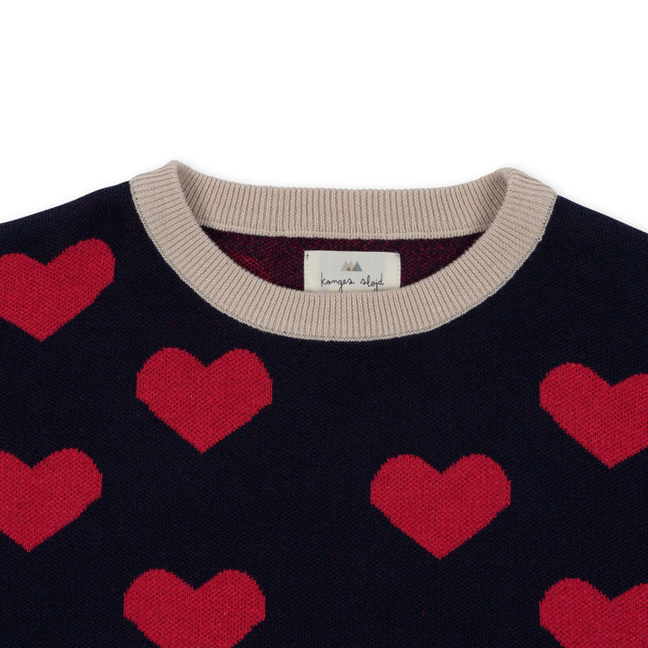 [Konges slojd] Lapis Knit Blouse - Navy Heart