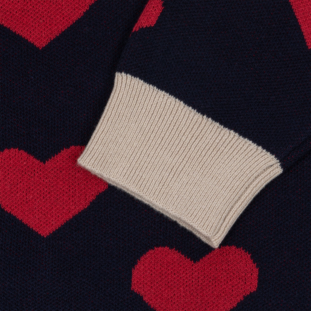 [Konges slojd] Lapis Knit Blouse - Navy Heart