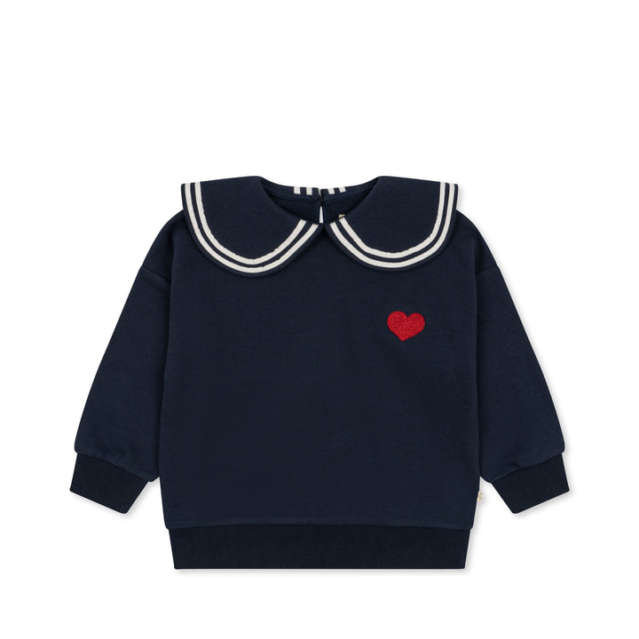 [Konges slojd] Lou Betty Collar Sweatshirt GOTS -  Total Eclipse