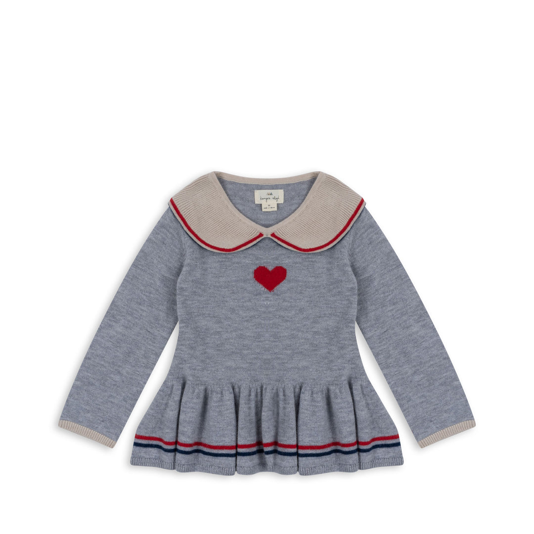 [Konges slojd] Maxime Knit Collar Blouse - Heart Stripe