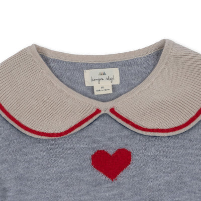 [Konges slojd] Maxime Knit Collar Blouse - Heart Stripe