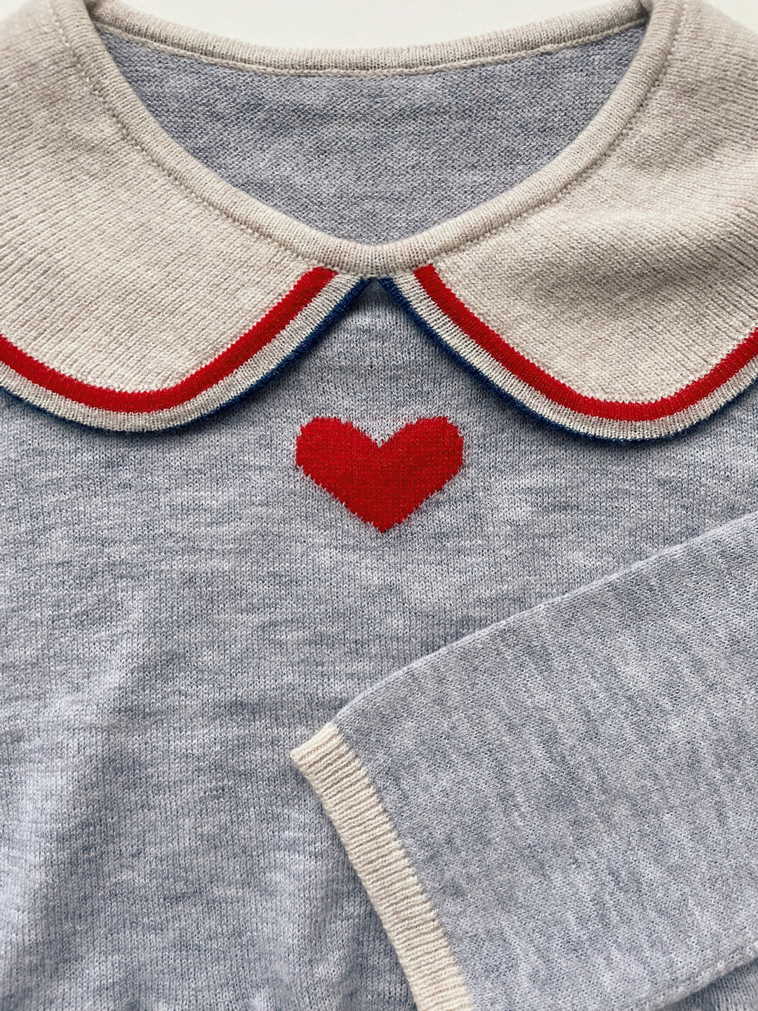 [Konges slojd] Maxime Knit Collar Blouse - Heart Stripe