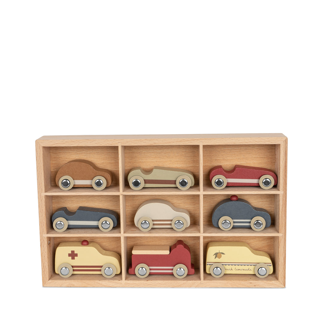 [Konges slojd] Wooden Mini Cars 9Pcs FSC