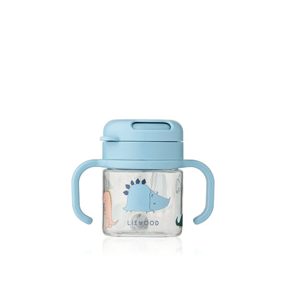 [Liewood]Kai Tritan Straw Cup 280ml-Dino roar / Sandy