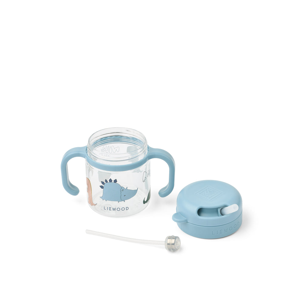 [Liewood]Kai Tritan Straw Cup 280ml-Dino roar / Sandy